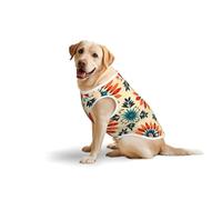 Vêtement pour chien à motif géométrique de fleurs - Gilet en coton doux pour chiens de taille moyenne et grande pour le quotidien et les activités de plein air,