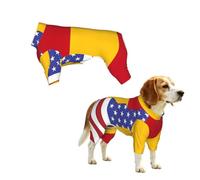 Vêtement pour chien avec imprimé drapeau américain de l'Espagne - Combinaison à 4 pattes pour chiens et chats de petite, moyenne et grande taille