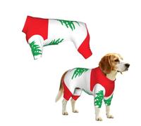 Vêtement pour chien imprimé drapeau du Liban - Combinaison à 4 pattes pour chiens et chats de petite, moyenne et grande taille