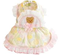 Vêtement pour chien, printemps/été - Robe de princesse fine résistante aux poils de chat - Ours en lait - Fructose Lolita - Pour petit chien (taille XS, A)