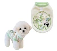 Vêtement pour Chiot, Printemps Été Chiot, Style Chinois, Chemise Brodée Chien - Gilet Mignon et Tendance pour Chien de Petite et Moyenne Chien, Design Élégant (Vert, L)