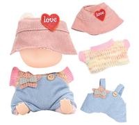 Vetement pour Peluche Labubus De 17cm, Lot de 3 VêTements La Bubu Clothes Accessoire Poupee (Bleu)