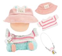 Vetement pour Peluche Labubus De 17cm, Lot de 3 VêTements La Bubu Clothes Accessoire Poupee (Rose)