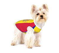 Vêtement pour petits chiens et chats avec motif drapeau d'Andorre - En coton doux - Pour chihuahuas et teckels - Taille M
