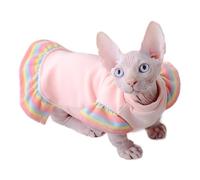 Vêtement sans poils pour chat - Robe à manches courtes en velours à volants - Doux et respirant - Anti-chute de poils - Pour intérieur et extérieur (#1, taille XS)
