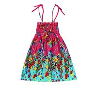 Vêtements à bretelles pour fille - Vestidos - Pour bébé - Robe à fleurs - Bleu clair, Rose, 3-4 ans