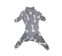 Vêtements à col haut pour chien, pyjama d'automne et d'hiver pour chien, pyjama d'hiver doux et chaud adapté aux chiens de taille moyenne et grande - Vêtements pour animaux de compagnie (gris, taille