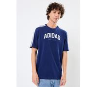 T-shirt adidas Codes Collegiate Linear Graphic manches courtes bleu foncé blanc - S