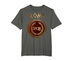Vêtements Agema T-Shirt Unisex Adulte Noir SPQR Rome Ancienne Imprimée Lettre Logo Manche Courte S