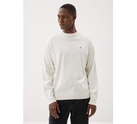 Calvin Klein Jeans Pull-over 'Monogram Embroidery Relaxed' blanc cassé, Taille M