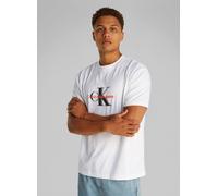Calvin Klein T-Shirt Manches Courtes Homme Monologo Shift Tee en Coton, Blanc (Bright White), L