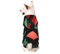 Vêtements carrés rouges et verts pour chiens - Sweat à capuche doux et chaud pour chiens et chats de petite et moyenne taille, noir