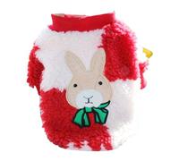 Vêtements Chien Petit Taille XL, Costume Nouvel an Lapin Rouge, Polyester Confortable, Idéal pour Chiens Taille Petite - Tenue Festive Facile à Enfiler, pour Toutes Occasions (L)