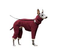Vêtements Combinaison en Polaire Douce à col roulé for lévrier Italien, Pyjama Chaud for Whippet et lévrier Afghan. Chien(Burgundy,Large)