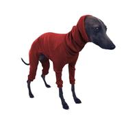 Vêtements Combinaison Pyjama for lévrier Whippet, col roulé Quatre Pattes, Extensible, Couleur Unie, vêtements d'automne et d'hiver for lévriers (Lurchers). Chien(Rot,M)