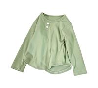 Vêtements confortables pour enfants Printemps Automne Hiver Garçons Filles T-shirt à manches longues T-shirt cool fille 152, Vert clair., 9-10 ans