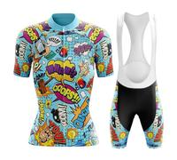Vêtements Cyclisme Femme Été Maillot de Velo VTT Manche Courte,Tenue Cycliste MTB Jerseys et Cuissard à Bretelle avec 19D Coussin Gel,Ensemble Combinaisons de Cycling Respirant Séchage Rapide(B1,S)