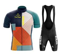 Vêtements Cyclisme Pro Homme Tenue Cycliste Manche Courte, Été Jerseys VTT et Cuissard à Bretelle avec 9D Gel Rembourré Respirant, Séchage Rapide,Maillot de Cyclisme Pro Homme (ON7,L)