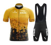 Vêtements Cyclisme Pro Homme Tenue Cycliste Manche Courte, Été Jerseys VTT et Cuissard à Bretelle avec 3D Coussin Gel, Cycling Route Respirant Séchage Rapide (19,4XL)