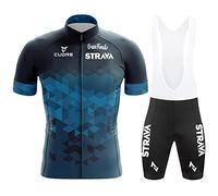 Vêtements Cyclisme Pro Homme Tenue Cycliste Manche Courte, Été Jerseys VTT et Cuissard à Bretelle avec 3D Coussin Gel, Cycling Route Respirant Séchage Rapide (32,4XL)
