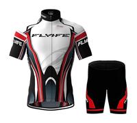 Vêtements Cyclisme Pro Homme Tenue Cycliste Manche Courte, Été Jerseys VTT et Cuissard à Bretelle avec 9D Coussin Gel Ensemble de Combinaisons, Cycling Route Respirant Séchage Rapide (TYP-14,L)