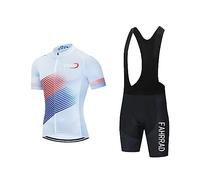 Vêtements Cyclisme Pro Homme Tenue Cycliste Manche Courte, Été VTT Maillot de Cyclisme À Manches Courtes et Cuissard À Bretelle Vélo Route (Color : TYP-3, Size : Large)