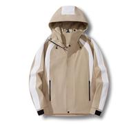 Vêtements d'alpinisme pour homme - Couleur unie - Coupe-vent - Respirant - Aventure, Blanc et kaki, 4XL