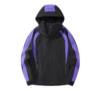 Vêtements d'alpinisme pour homme - Couleur unie - Coupe-vent - Respirant - Aventure, Violet et noir, 4XL