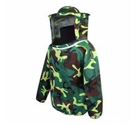Vêtements d'apiculture Combinaison d'apiculture pliable, veste et voile, combinaison de protection à double fermeture éclair, vêtements d'apiculteur avec chapeau(Bright green)