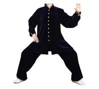 Vêtements d'arts martiaux, uniformes traditionnels chinois pour le Tai Chi, costume unisexe, robe de spectacle en velours doré pour l'exercice matinal et la pratique du Tai Chi XL