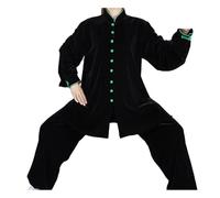Vêtements d'arts martiaux, uniformes traditionnels chinois pour le Tai Chi, costume unisexe, robe de spectacle en velours doré pour l'exercice matinal et la pratique du Tai Chi XS