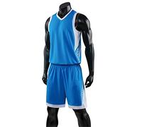 Vêtements De Basket-Ball, Maillot Et Short De Basket-Ball, Costume sans Manches De Basket-Ball, Maillot De Basket-Ball Adulte - Kit De Maillot De Basket-Ball Cadeaux (Blue,5XL)