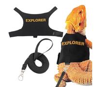 Vêtements de dragon barbu, harnais de marche de dragon barbu | Corde de traction pour petits animaux - Harnais respirant confortable réglable de la corde de traction du reptile pour les promenades