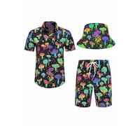 Vêtements de festival pour hommes, tenues de festival pour hommes, tenues de rave, chemise hawaïenne champignon pour hommes, 01, 02-champignon, S