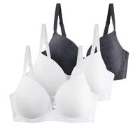 Vêtements de grossesse doux et minces avec armatures soutien sommeil 3 pièces sous-vêtements anti-affaissement bralettes froncées moins cher, Rose, 105E