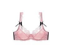 Vêtements de grossesse pour femmes d'été ultra-mince soutien-gorge en dentelle sexy nœud transparent petit soutien-gorge de rassemblement de poitrine bustier avec bonnets, Rose, 95A