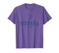 Vêtements de Jeu rétro Vintage Terraria Est. 2011 PAPL1094 T-Shirt, Homme, Violet Chiné, L