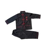 Vêtements de kung fu pour enfants, uniforme traditionnel de Tai Chi pour garçons et filles, Arts martiaux chinois, Wing Chun, Noir , 6 ans