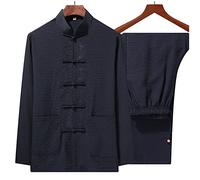 Vêtements de Kung Fu pour hommes, costume d'arts martiaux, uniforme de Tai Chi en coton et lin, costume de méditation traditionnel chinois, costume Tang, manteau à manches longues Hanfu, hauts et pa