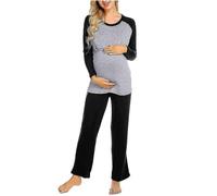 Vêtements De Maternité Vêtements De Nuit De Maternité Sous-Vêtements Pyjamas Combinaisons Longues Ensemble Pots + Pantalons T-Shirt Maternité Bébé Femmes Manches Ensemble De Maternité Et Combinaison M