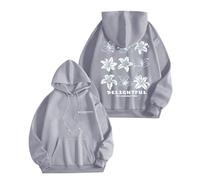 Vêtements de mode pour femme et mode automne décontracté couleur imprimée lettre imprimée sweat à capuche polaire fermeture éclair, gris clair, S