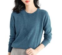 Vêtements de mode pour femmes, pull semi-col roulé à manches longues, pull de couleur unie avec une chemise de base, automne et hiver, pull ample chaud à capuche y2k, Bleu-a, M