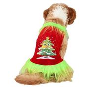 Vêtements de Noël pour chien,Vêtements de Noël pour chien | Costume de chemise drôle pour chien de compagnie,Vêtements de cosplay de Noël pour chien rouge et vert, T-shirt imprimé pour animal de compa