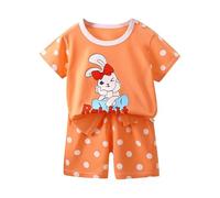 Vêtements de Nuit Enfant Ado Court Pyjama Garçon Manches Courte Tops et Short Ensemble Plage T Shirt Pyjamas Casual Coton Mignonne Dinosaure Bébé pour Enfants Tout-Petit