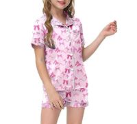 Vêtements de Nuit Enfant Ado Ensemble T-Shirt et Short Vêtement Bébé Garçon Coton Mignonne Dinosaure Pyjama Unisexe Confortable Doux 2 Pièces Petite Fille té