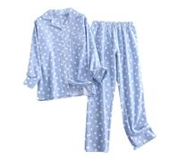 VêTements De Nuit Femme Grande Taille Pyjama Manches Longues, Tenue D'IntéRieur 5 PièCes en Tissu Soyeux Doux À Toucher Respirant Parfait pour Dormir DéContractéE