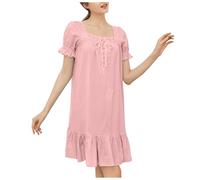Vêtements De Nuit Femme Robe Chemise Ete Grande Taille Coton Chemises Nuisette Fleurie Été Sexy Chic Chambre Robes Grandes Tailles pour Femmes Rondes Kimono