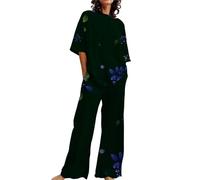 Vêtements De Nuit Femme Set Deux Pièces Pjs Coton Été Sleepwear Adulte Elegant Basics Sets Pyjama Manches Courtes Hauts Pantalon Vetement Rouge Ensembles Chic Ensembles De Pyjama Femme