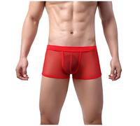 Vêtements de nuit Sexy Femme Moyen Hommes Sexy Sous-vêtements Taille Hommes Sous-vêtements Sport Respirant Loisirs Mesh Lingerie Croix, rouge, XL
