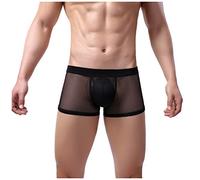 Vêtements de nuit Sexy Femme Moyen Hommes Sexy Sous-vêtements Taille Hommes Sous-vêtements Sport Respirant Loisirs Mesh Lingerie Croix, Noir , S